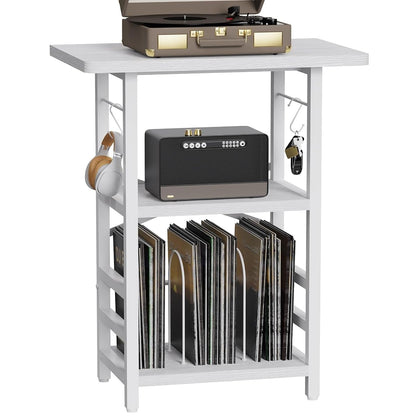 Record Player Stand with Extended Desktop