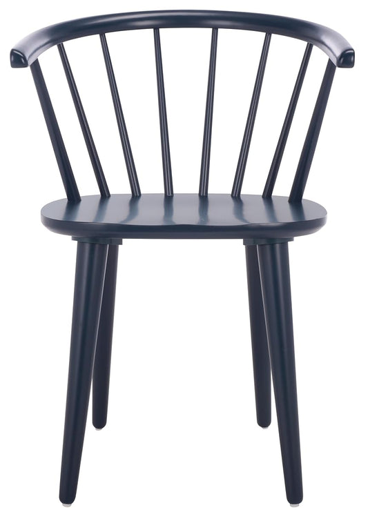 SAFAVIEH Furniture - Blanchard Side Chair Set of 2 - Navy - Solid Wood - Farmhouse Spindle - Ideal for Dining Room, Kitchen, Living Room, 18" Seat Height (AMH8512Q-SET2)