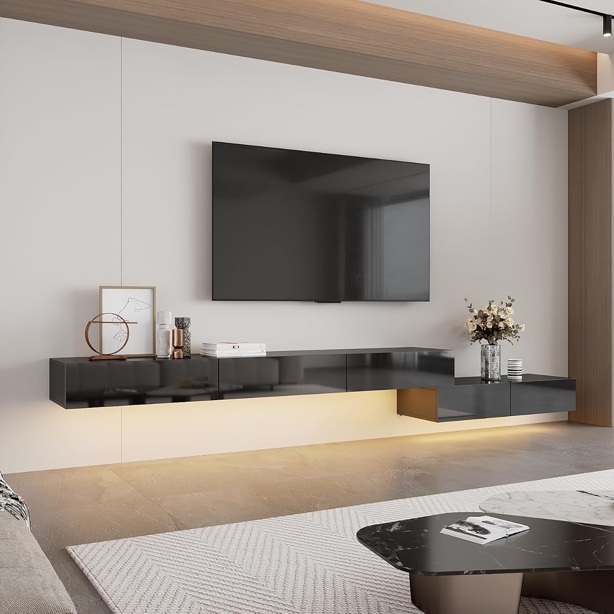 Floating LED TV Stand for TVs up to 100 Inch
