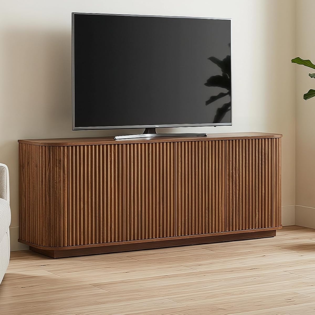 Fluted TV Stand for TVs Up to 75 Inch