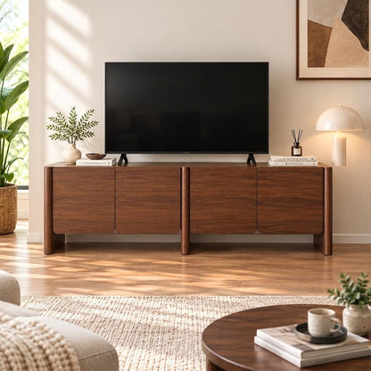 65" TV Stand, Media Console Cabinet with Doors for TVs Up to 75"