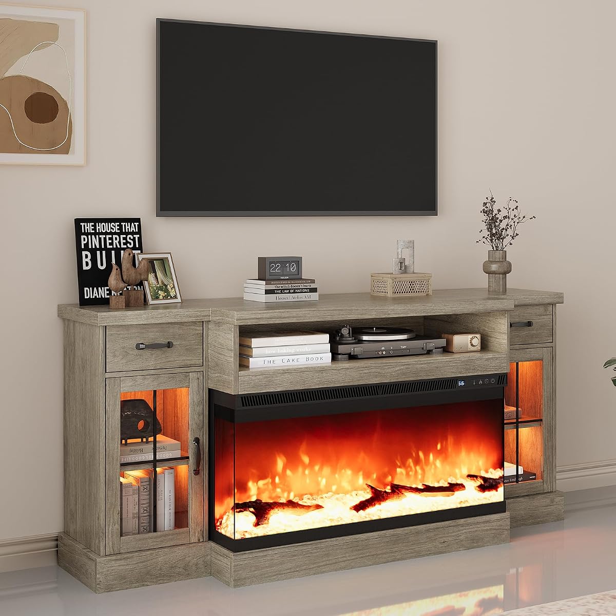 70" Fireplace TV Stand for TVs Up to 80"