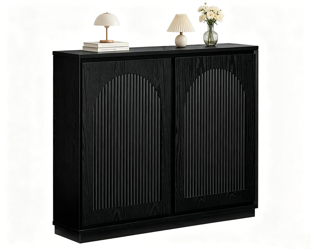 39 inch Narrow Buffet Cabinet Sideboard with Storage,Black