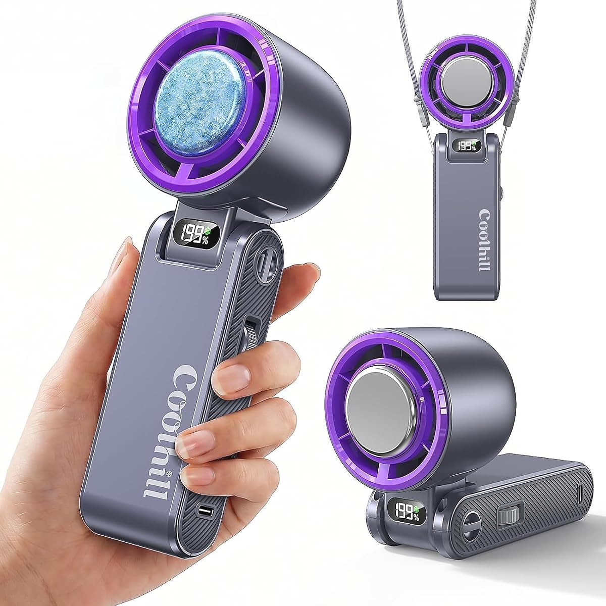 Pro Handheld Portable fan with Turbo Cooling, Speed(1-199) 5500mAh