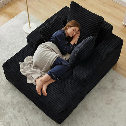 Boneless Couch Chaise Lounge Chair, 54" Oversized Cloud Sofa with Deep Seat