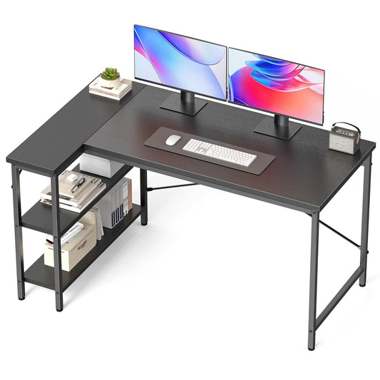39 Inch L Shaped Desk, Computer Gaming Corner Desks with Shelves