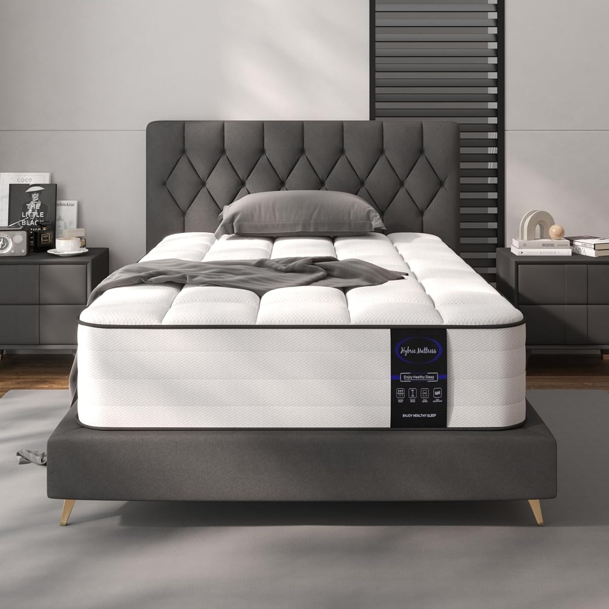 8 Inch Hybrid Twin Mattress in a Box, Medium Firm Pocket Spring