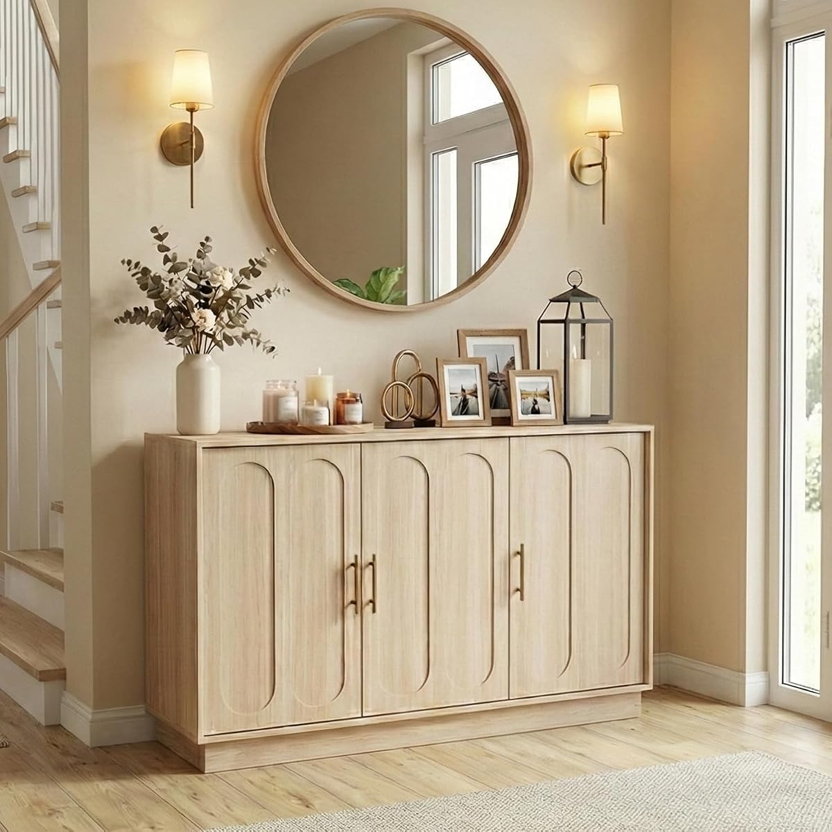 46.6" Modern 3 Door Storage Cabinet