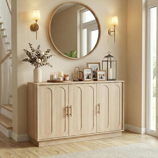 46.6" Modern 3 Door Storage Cabinet