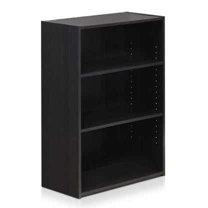 WRIGHT Book Shelf, 3-Tier Modern Bookshelf, Bookcase with Closed Back, 11.6" x 24.5" x 35.3", for Living Room, Bedroom, Home Office, Cinnamon Cherry