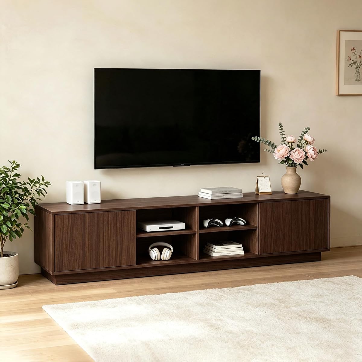 TV Stand for TVs Up to 80 Inch, Media Console Table with Storage
