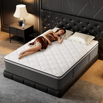 Queen Mattress 14 Inch Hybrid Queen Size-Gel Memory Foam Mattress in a Box