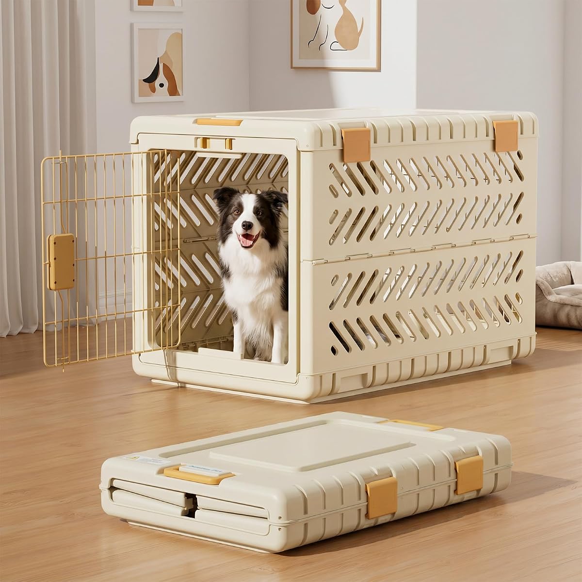 Collapsible Dog Crate for Large/Medium Dogs