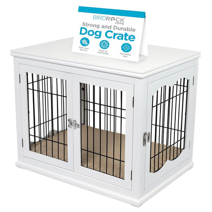 Decorative Dog Kennel with Pet Bed, Small Pet House, Double Door Indoor Crate