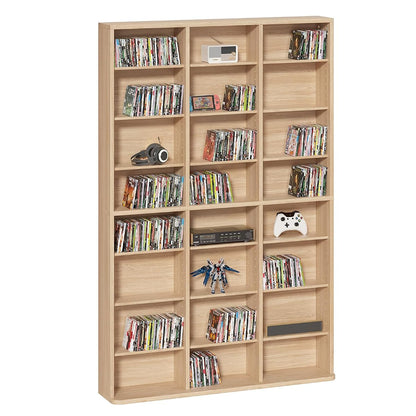8 Tier Tall Display Cabinet, Natural Media Storage Cabinet11