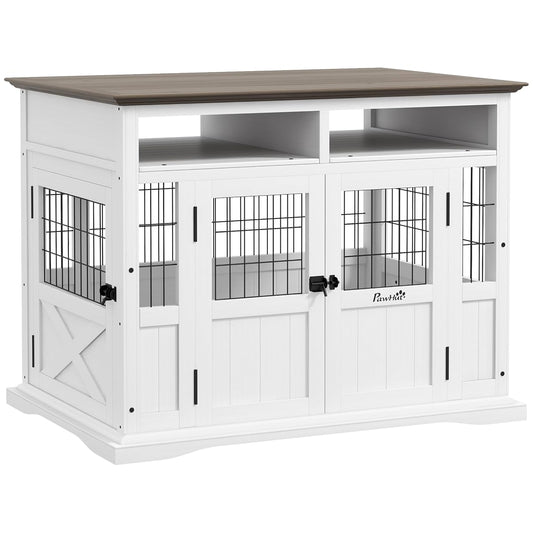 Dog Crate Furniture Side End Table with Storage