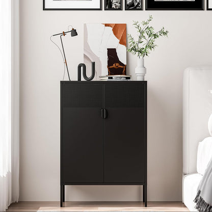 2 Mesh Door Metal Storage Cabinet with Adjustable Shelves