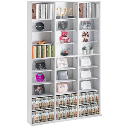 Media Storage Cabinet, 9-Layer DVD Shelf, Adjustable CD Shelves 27 Compartments