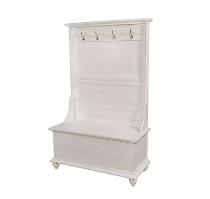 Powell Furniture Hall Tree, White, 40.1/2" x 18" x 64"