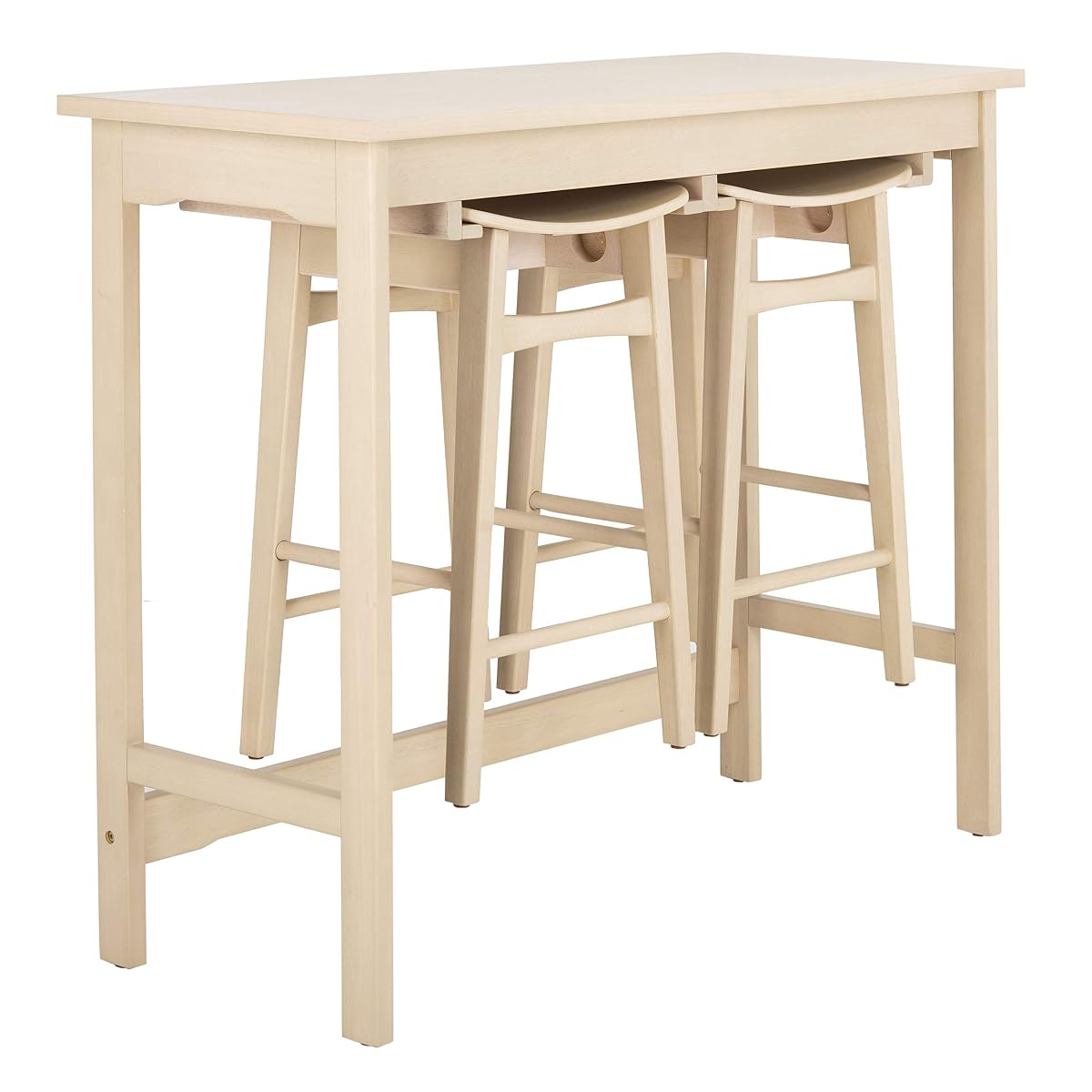 Safavieh Home Collection Colbie White Oak Storage Rack 3-piece Pub Set