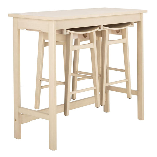 Safavieh Home Collection Colbie White Oak Storage Rack 3-piece Pub Set