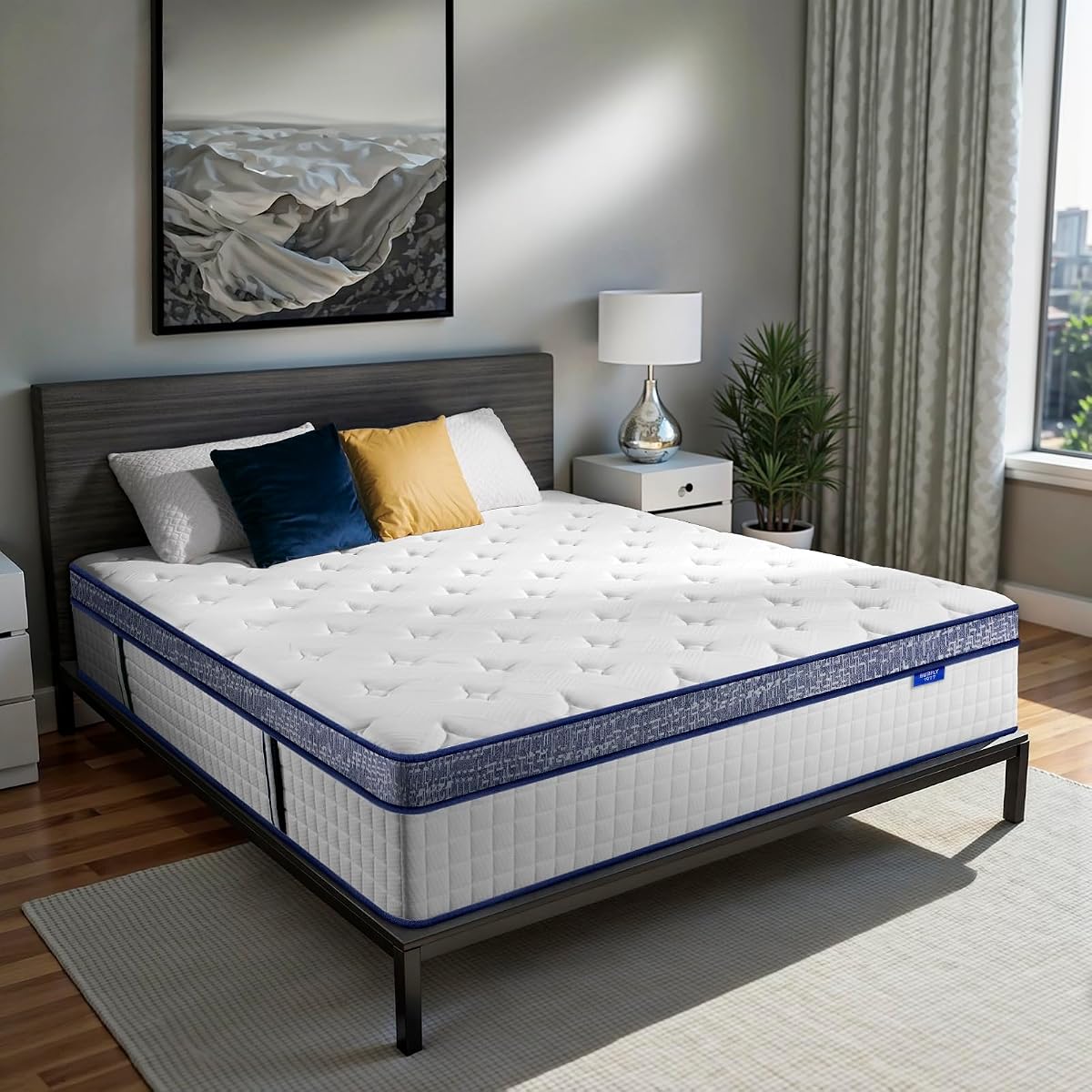Full Mattress 10 inch, Luxury Cooling Hybrid Full Size Mattress in a Box