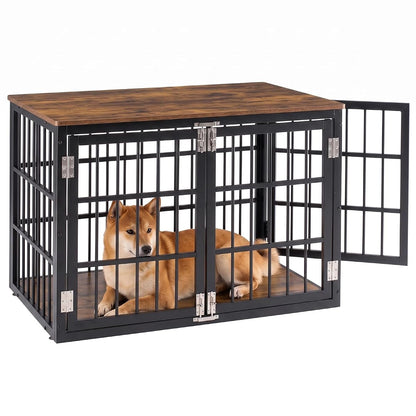 Dog Crate Furniture 42 Inch Indoor Crate for Large Dog Wooden Kennel