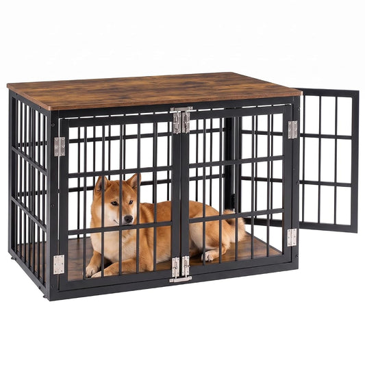 Dog Crate Furniture 42 Inch Indoor Crate for Large Dog Wooden Kennel