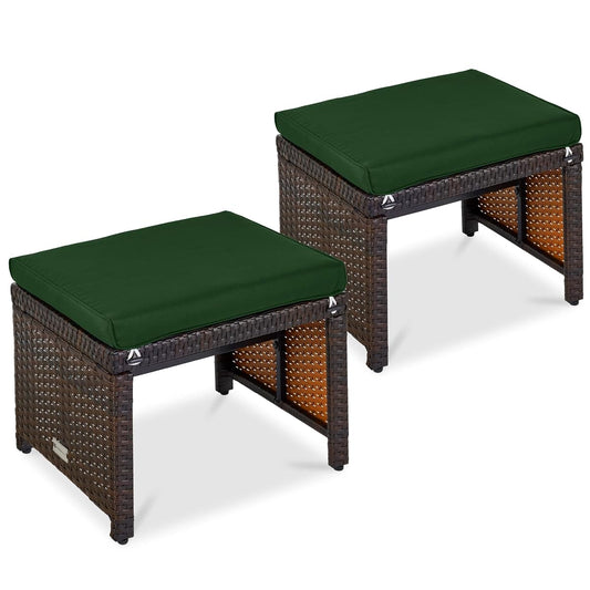 Best Choice Products Set of 2 Wicker Ottomans