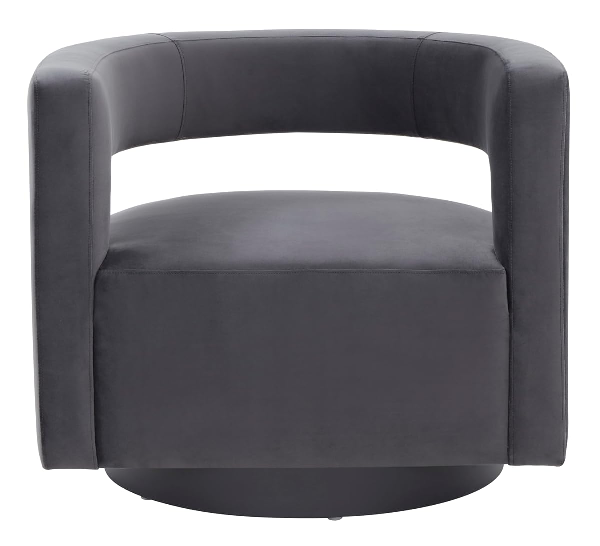 SAFAVIEH Couture Collection Edgar Dark Grey Velvet/Silver Swivel Chair (Fully Assembled)