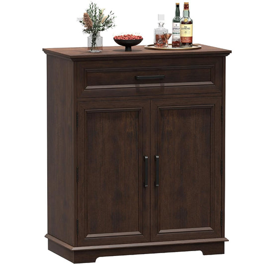 Kitchen Storage Cabinet with Drawer, Buffet Cabinet with Storable Door, Modern Floor Sideboard, Cherry Freestanding for Kitchen