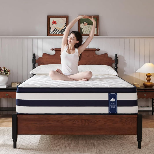 Full Mattress, 12 Inch Gel Memory Foam Sprung Hybrid Mattress