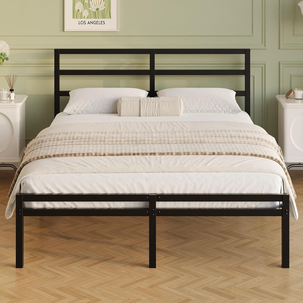 12 Inch Full Size Bed Frame with Headboard and Footboard