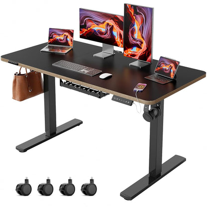 48 Inch Standing Desk with Wheels, USB-C Port, Cable Management