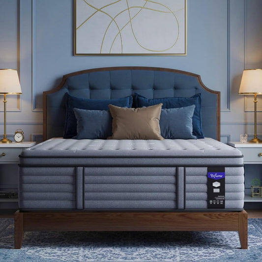 King Mattress 14 Inch, Hotel Luxury Hybrid King Size Mattress In A Box, Extra Enhanced Support, Relieve Back & Waist Pain, Cooling Sleep, Fiberglass-Free, CertiPUR-US Medium Firm