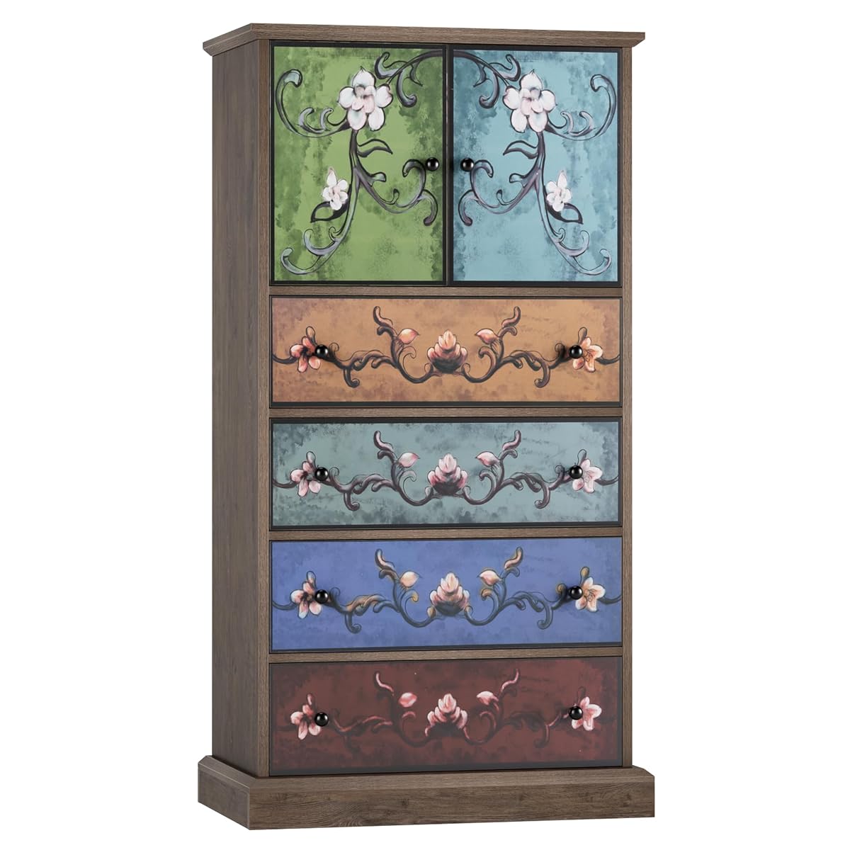50" H Boho Dresser Vintage Dresser, 4 Drawer Dresser for Bedroom