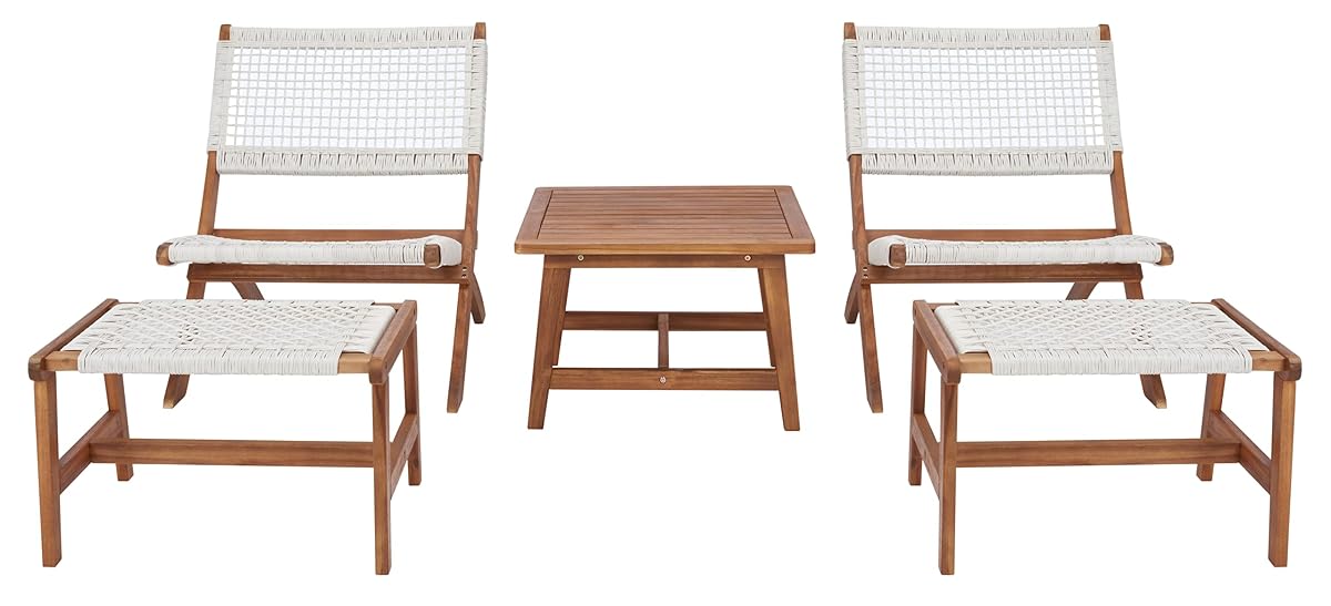 SAFAVIEH Casella White Woven Patio Set