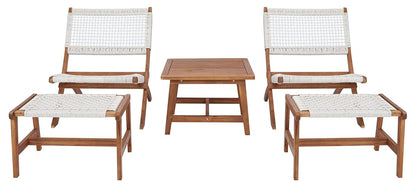 SAFAVIEH Casella White Woven Patio Set