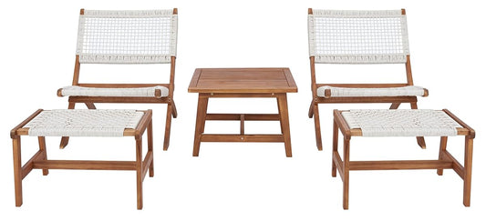 SAFAVIEH Casella White Woven Patio Set