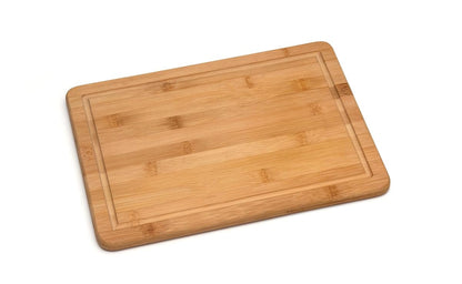 Bamboo Wood Kitchen Cutting and Serving Board with Non-Slip Cork Backing, Medium