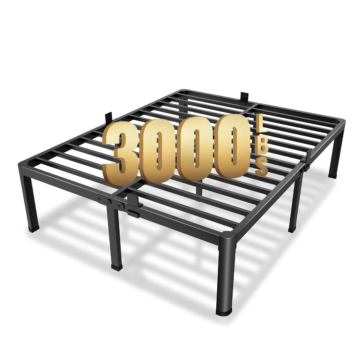 14 Inch Queen Metal Platform Bed Frame with Round Corner Legs