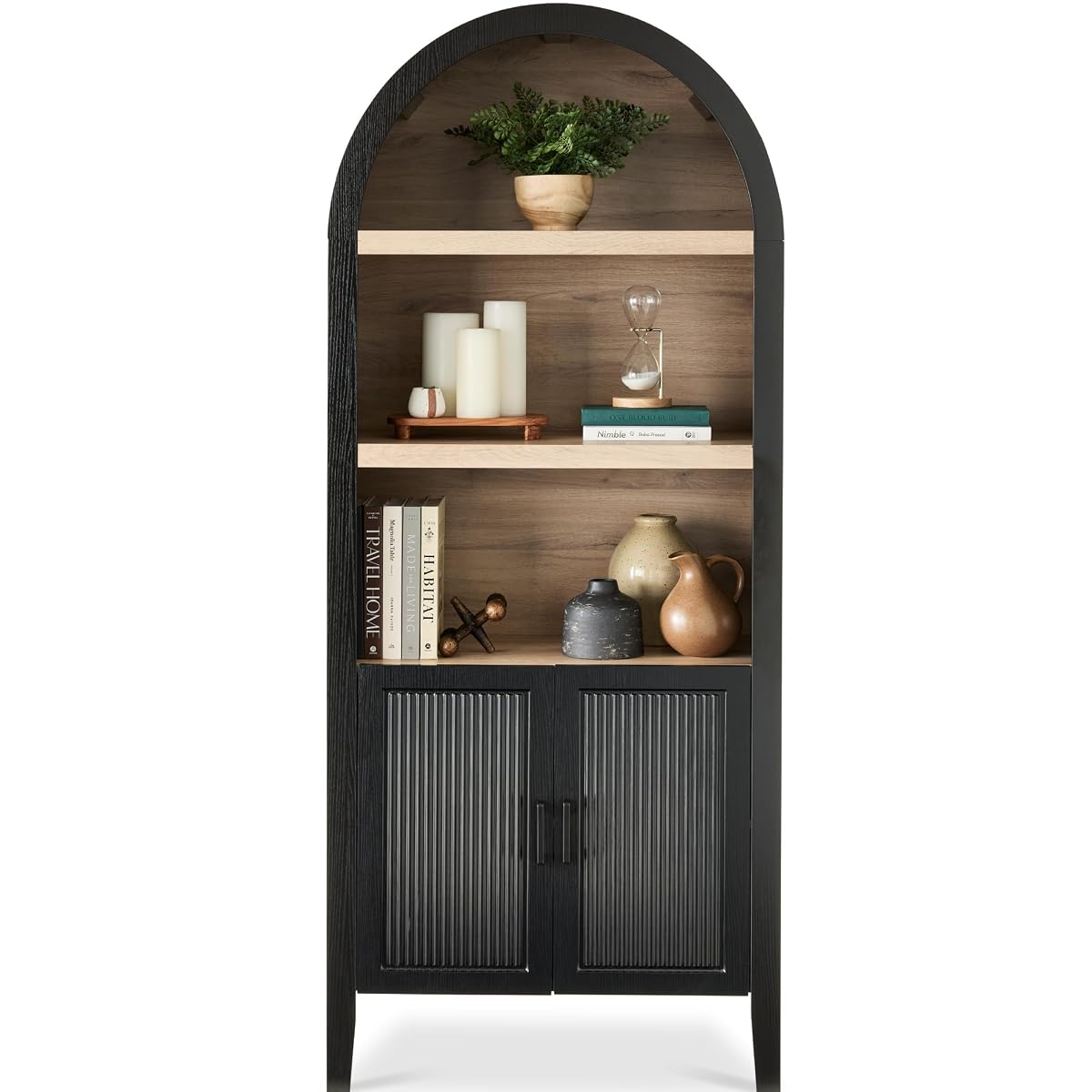 Best Choice Products 72" Tall Arched Pantry Cabinet w/Reeded Doors