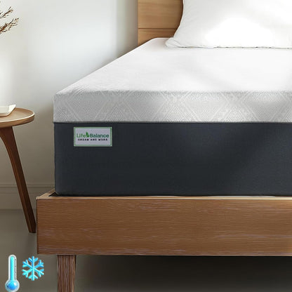 Queen Size Mattress, 10 Inch Cooling-Gel Memory Foam Mattress Made in USA