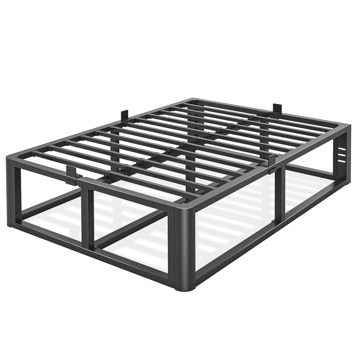 Metal Heavy Duty 18 inch Full Bed Frame with Rounded Corner and Headboard Hole
