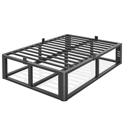 Metal Heavy Duty 18 inch Full Bed Frame with Rounded Corner and Headboard Hole
