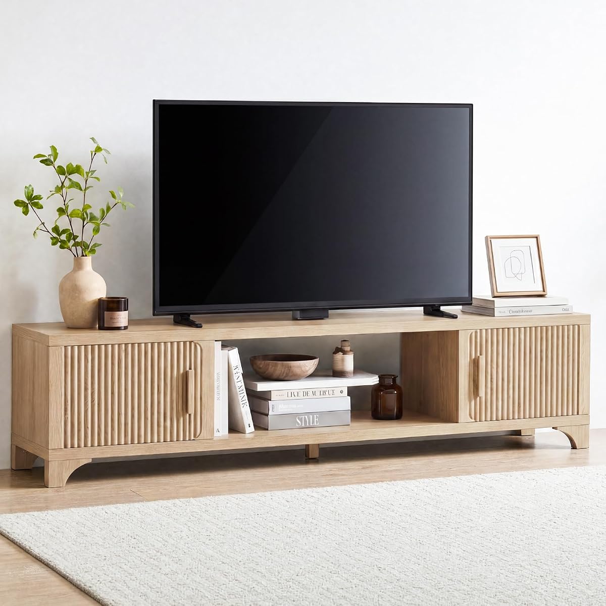 Mid Century Modern 70" TV Stand for 65/70/75 Inch Television Oak