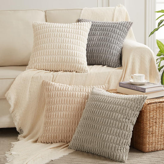 Fancy Homi 4 Packs Decorative Throw Pillow Covers for Living Room Couch Bed