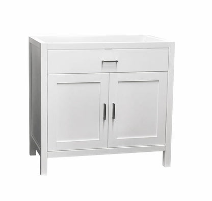 White 30" Width Freestanding Bath Vanity Tip-Out Drawer Sink Base Cabinet Without Top (White Newport, 30" Wx21 Dx34.5 H)