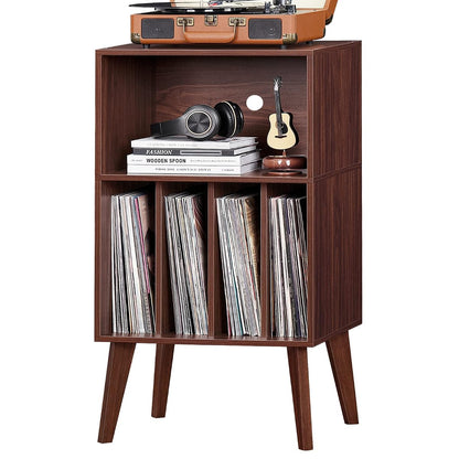 Record Player Stand, Walnut Turntable Stand Holds up to 160 Albums