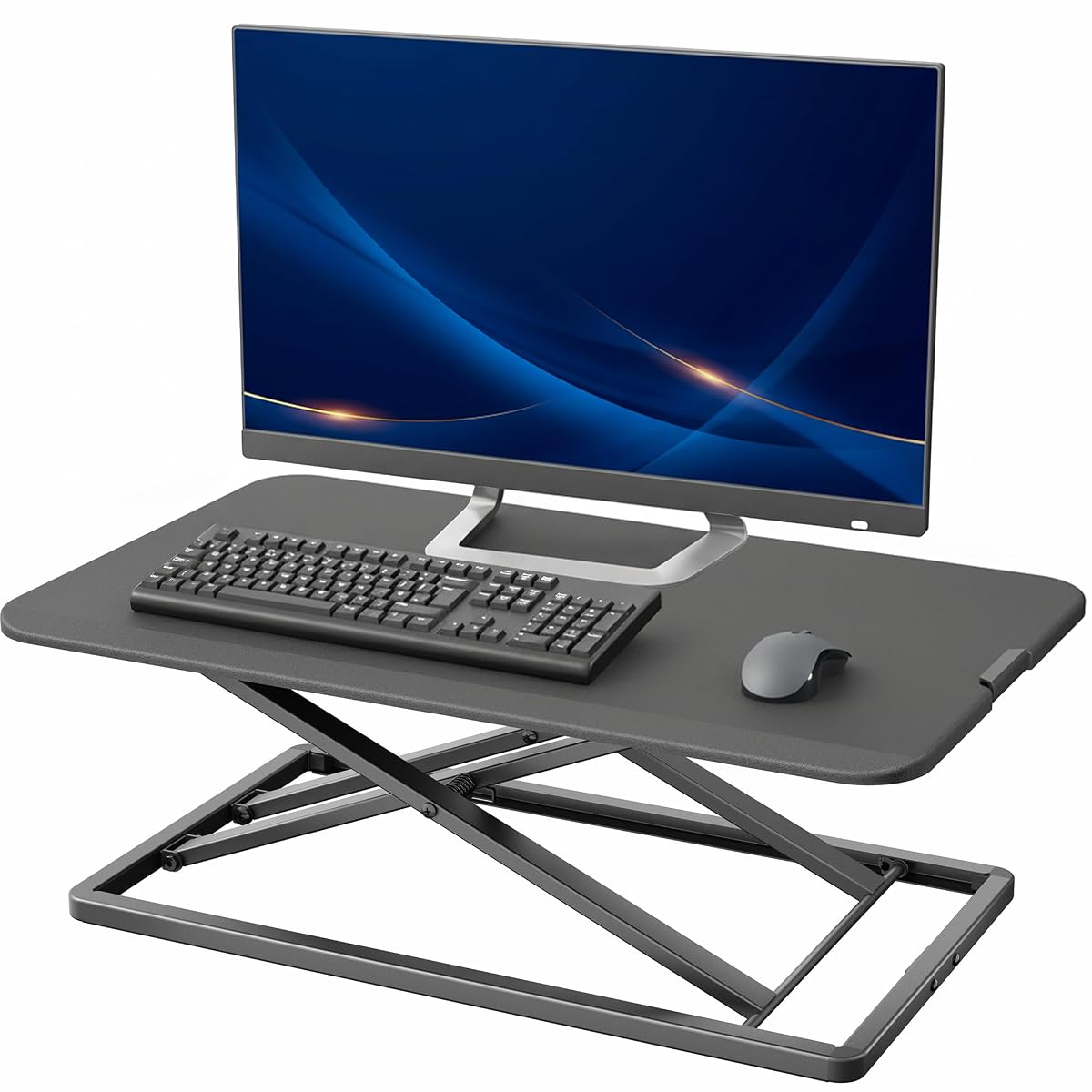 VIVO Black 29 in Single Top Standing Desk Converter, DESK-V000U